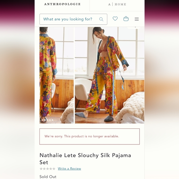 Anthropologie Floral Slouchy Silk Wide Leg Pajama Pants (Size Small) - Picture 12 of 12